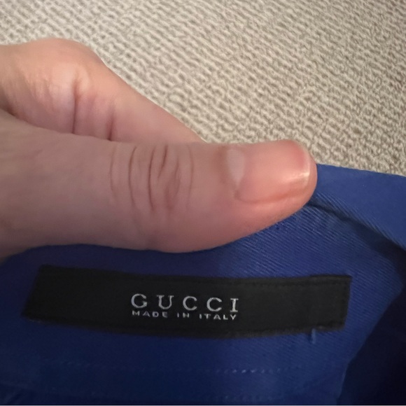 Men’s Gucci button down dress shirt in cobalt blue size 43/17 - Picture 3 of 7